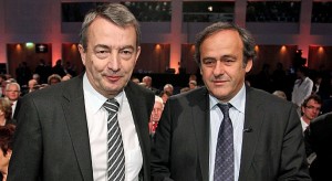 Wolfgang Niersbach e Michel Platini