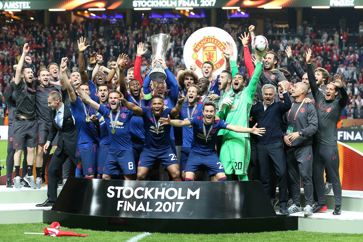 Lo United festeggia la vittoria in Europa League (foto Insidefoto.com)