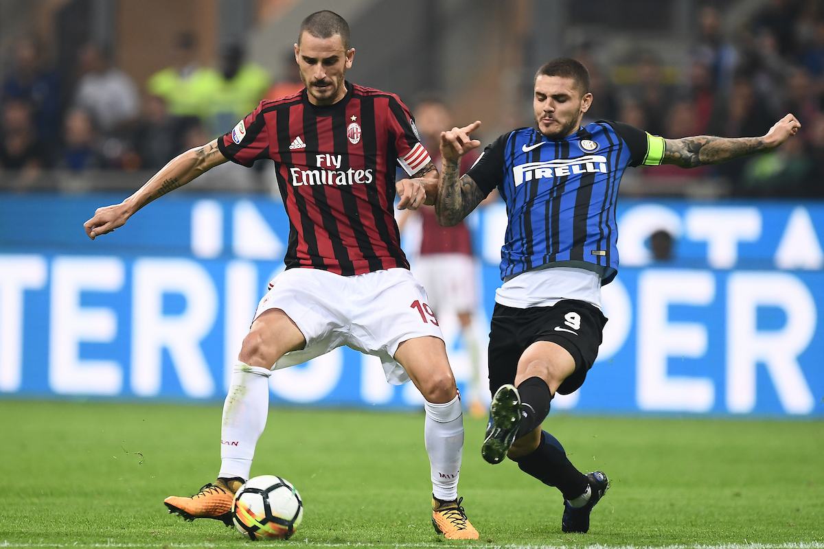 I capitani di Milan e Inter, Leonardo Bonucci e Mauro iIcardi (Insidefoto.com)