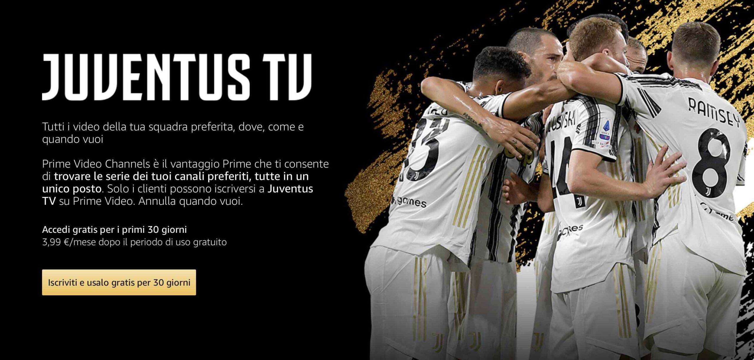 Juventus TV su Amazon Prime Video gratis un mese