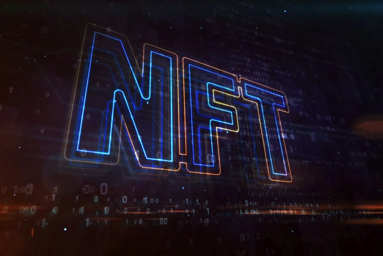 NFT symbol abstract concept 3d illustration