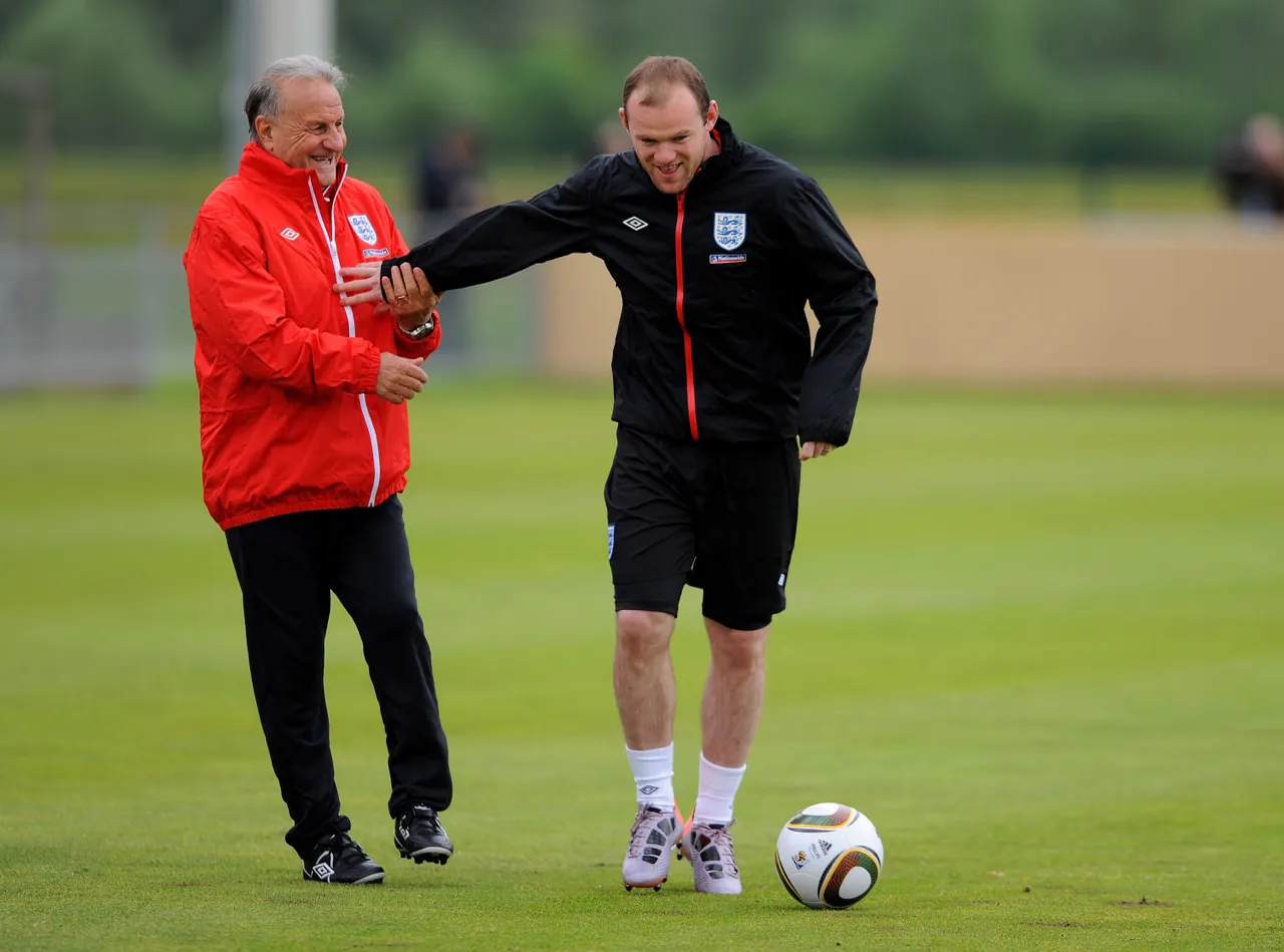 during an England training session on May 19, 2010 in Irdning, Austria.