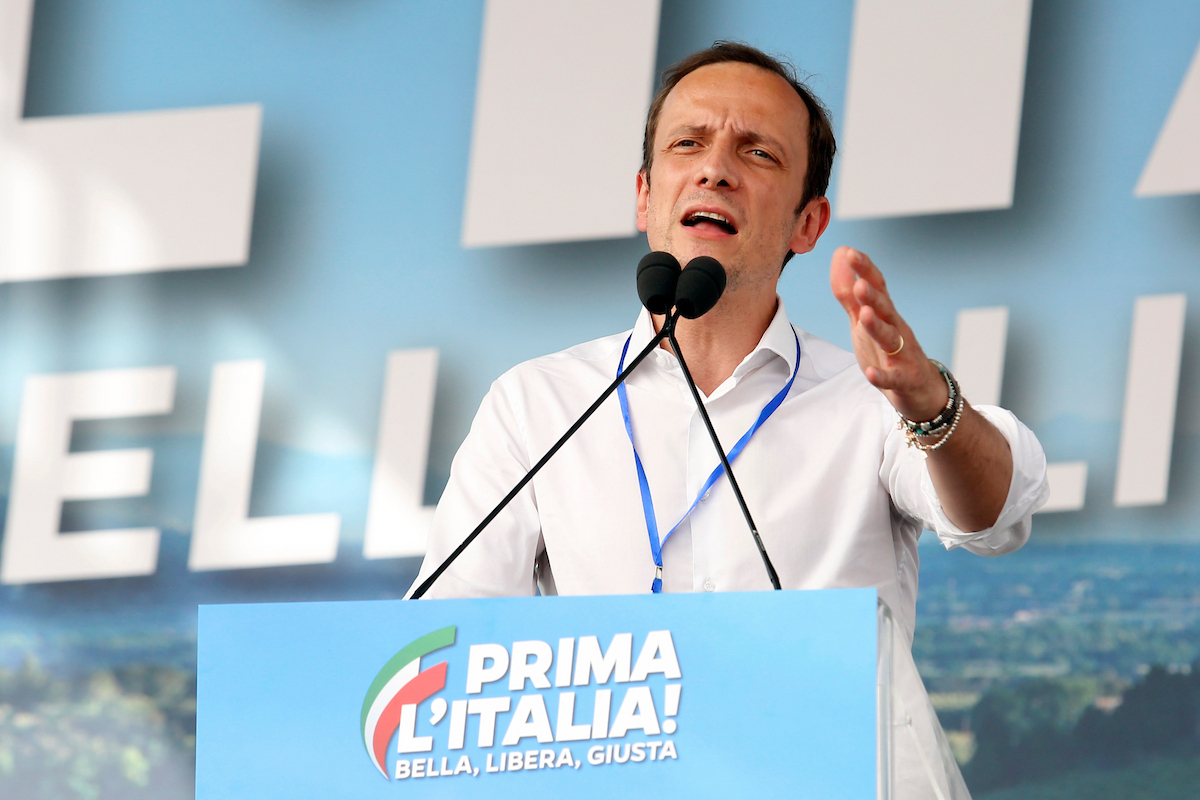 Demonstrationf of Lega party Italy first