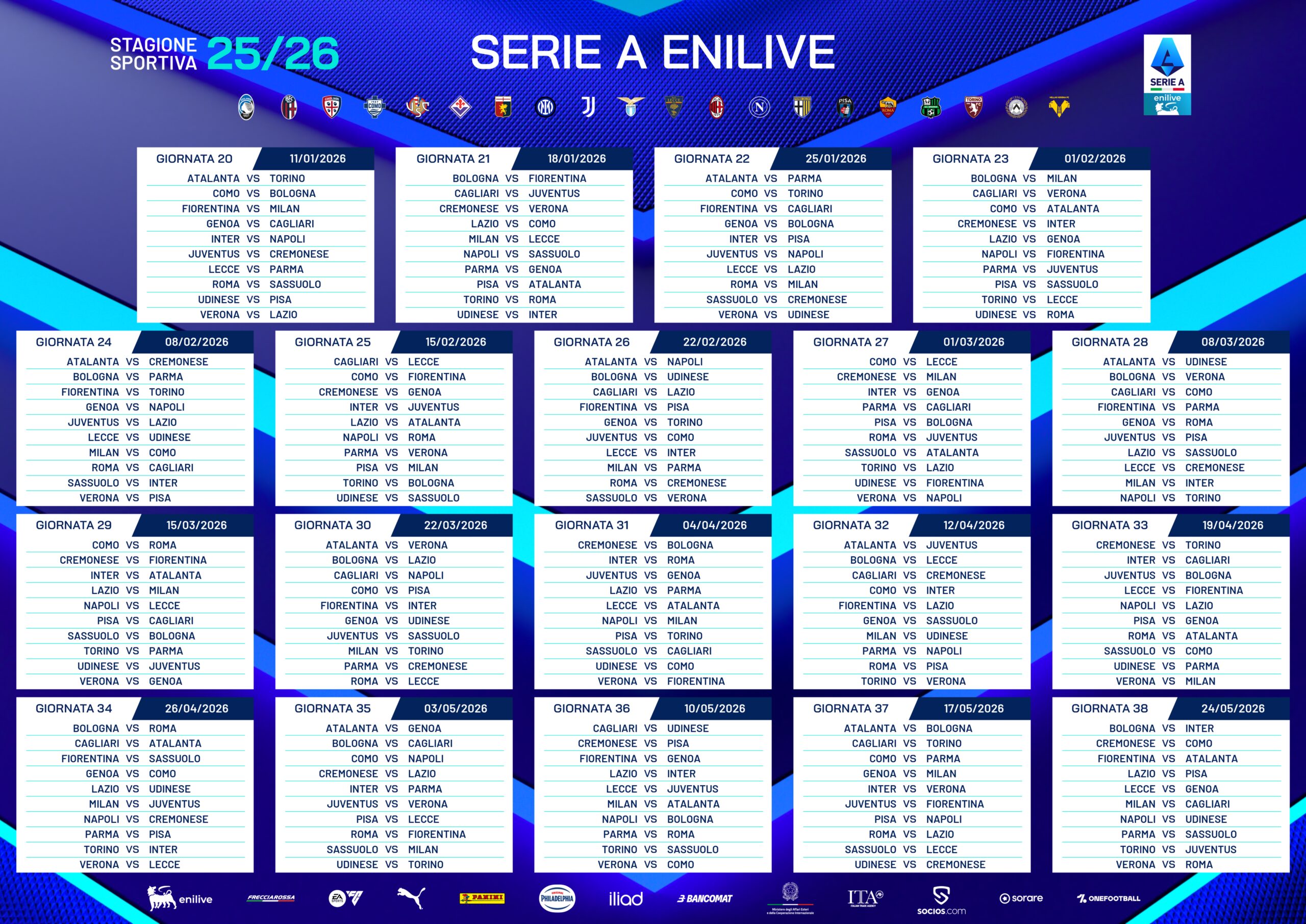Calendario Serie A 2025 2026 