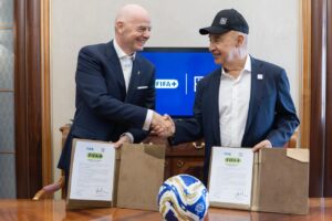 FIFA President Gianni Infantino and Sir Len Blavatnik