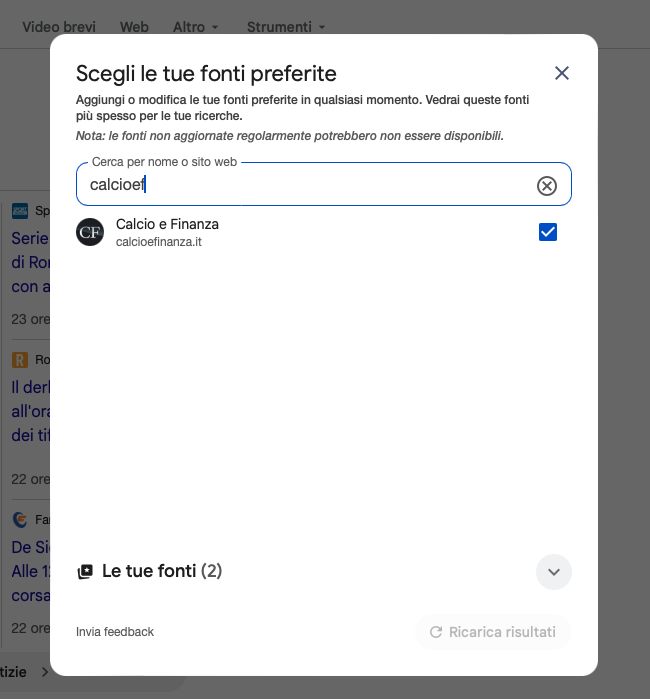 Come seguire Calcio e Finanza su Google 3